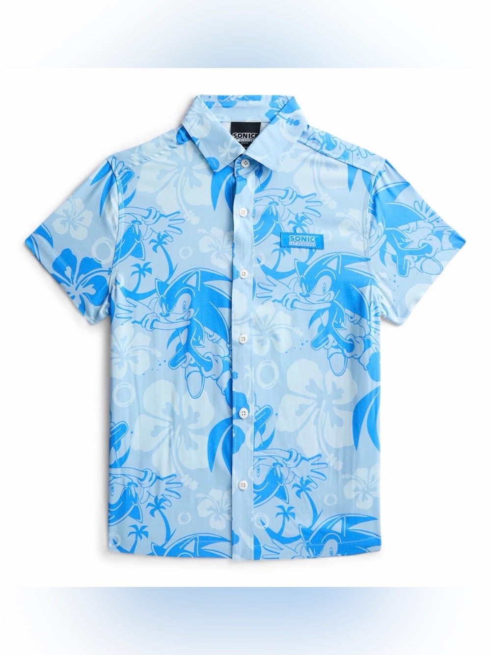 💙⚡ Sonic the Hedgehog Graphic Button-Down Shirt | Boys S 6/7 | NWT 🎮